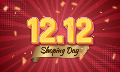 1212 shopping day sale editable text effect 3d style