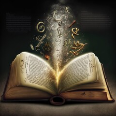 An ancient book of powerful magic and spells.
