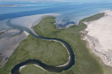 Vista aérea de los manglares de bahía magdalena. baja california sur 
