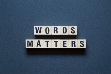 Words matters - word concept on cubes