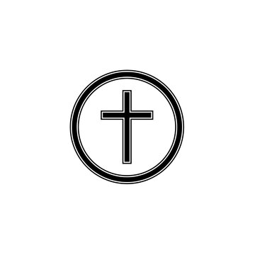 Christian crosses. Cross icons, orthodox catholic religious symbols.