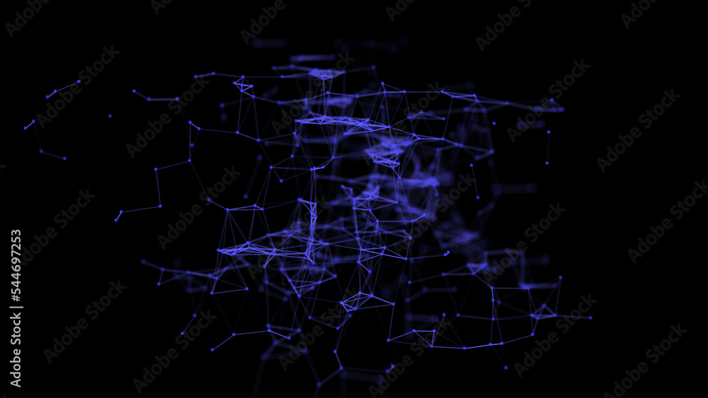 Poster network connection sructure. abstract futuristic background with points and lines. big data visualis