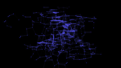Network connection sructure. Abstract futuristic background with points and lines. Big data visualisation. 3D rendering.