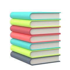 Book stack. 3D illustration.