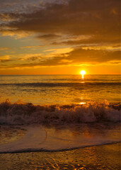 A peaceful sunrise on the beach of the Costa Azahar