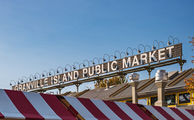 Public Market Facade Granville Island Public Market in Vancouver, British Columbia - Powered by Adobe