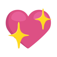 Sparkling Heart Sign Emoji Icon Illustration. Pink Love Vector Symbol Emoticon Design Clip Art Sign Comic Style.