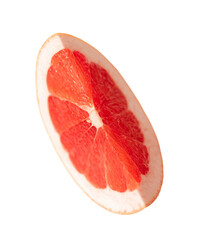 Close-up half of grapefruit isolated on white background