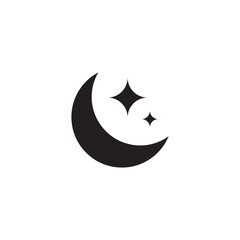 Moon With Stars Icon, Moon Icon, Star Icon Vector Illustration Eps10