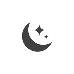 Moon With Stars Icon, Moon Icon, Star Icon Vector Illustration Eps10