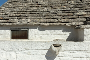 Detail eines Trullo Hauses in Apulien, Italien