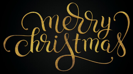 Merry Christmas golden calligraphy design banner