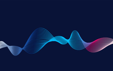 Curve lines blend. Abstract background. Wavy motion banner