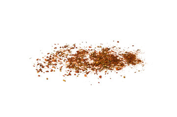 dried crushed spice mixture on a white background