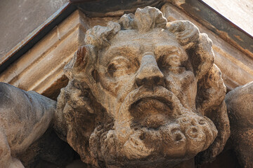 Statue of Atlas. Also called Corgon. The sculpture is a famous landmark and symbol of Nitra, Slovakia