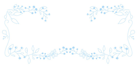 Obraz premium Vector. Merry Christmas and Happy New Year floral background, copy space for text. Rustic horizontal frame template for Christmas cards, wedding invitations, party invitations. Hand-drawn sketch.