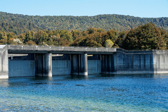 The Control Gates control the flow of water between Lake Te Anau and Lake Manapouri. These gates are also at the start of the Kepler Track.Te Anau, Southland, south island, Aotearoa / New Zealand.