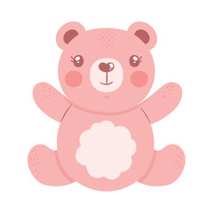 Naklejka premium happy pink bear teddy