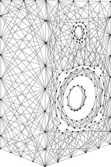 Music column, loudspeaker box, from abstract futuristic polygonal black lines and dots. Low poly concept. Vector illustration. © elenvd