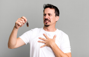 adult man insects pest concept