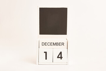 Calendar with the date December 14 and a place for designers. Illustration for an event of a certain date.