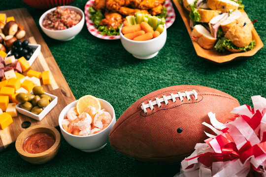 Sports: Footballl Tailgate Party With Copyspace In Center