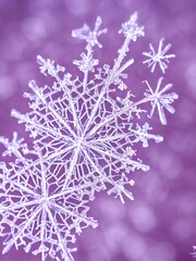 Delicate and ethereal, this snowflake hangs suspended in the air, glittering in the light. Its six arms are each unique, intricately branching out into delicate fractals. Up close, its surface is bump