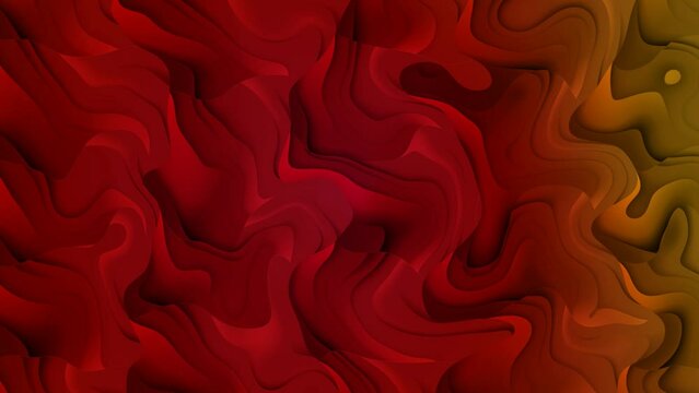 Abstract red color wave liquid background animation marble texture 4k video footage 