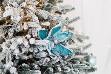 merry christmas and new year holidays background. Blurred bokeh background