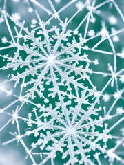 Naklejka na ściany i meble The snowflake crystal is a beautiful thing, up close. It's intricacies are mesmerizing and it seems to go on forever.