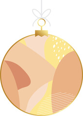 Vector Christmas and New Year geometric Christmas ball. Scandinavian design. Modern vector template for banner, cover, print, promotion, sale, greeting, web, page, header, landing, social media