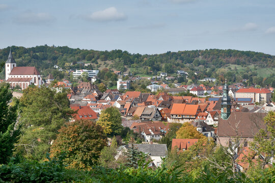 Gernsbach, Germany, October 10th 2022: Panoramic view of the historic old town