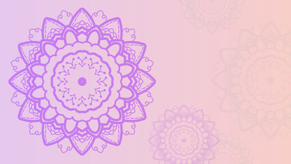 Dreamy gradient wallpaper with mandala pattern. Vector background for yoga, meditation poster.