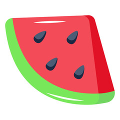 A watermelon icon in flat design 