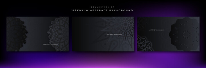 Modern elegant simple mandala pattern black texture background