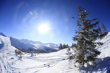 Tatry Zachodnie, West Tatra mountains in winter - obrazy, fototapety, plakaty