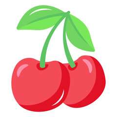 Get a glimpse of cherries flat icon 