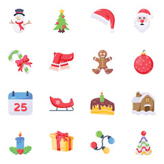 Pack of Christmas Flat Icons  

