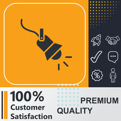 Searchlight icon. Social media sign. Vector illustration