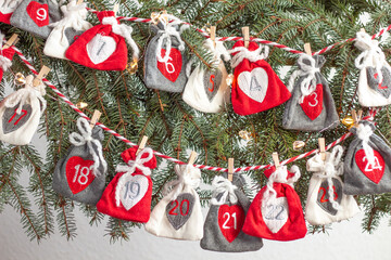 Advent calendar. Coming with numbers. Christmas advent calendar. Cooking Advent.