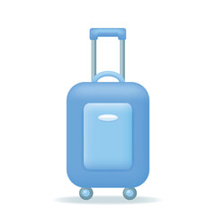 3d travel suitcase icon isolated on the white background. Travel packing concept. Vector illustration.