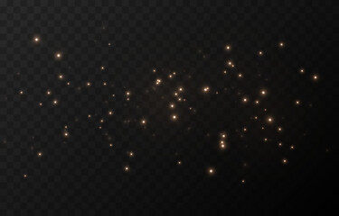 Vector magic dust. Gold dust png. Magic glow, light effect. Christmas background.
