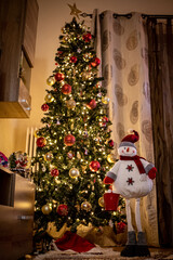 santa claus and christmas tree