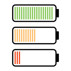 Battery charge. Level indicator. Fully charged.