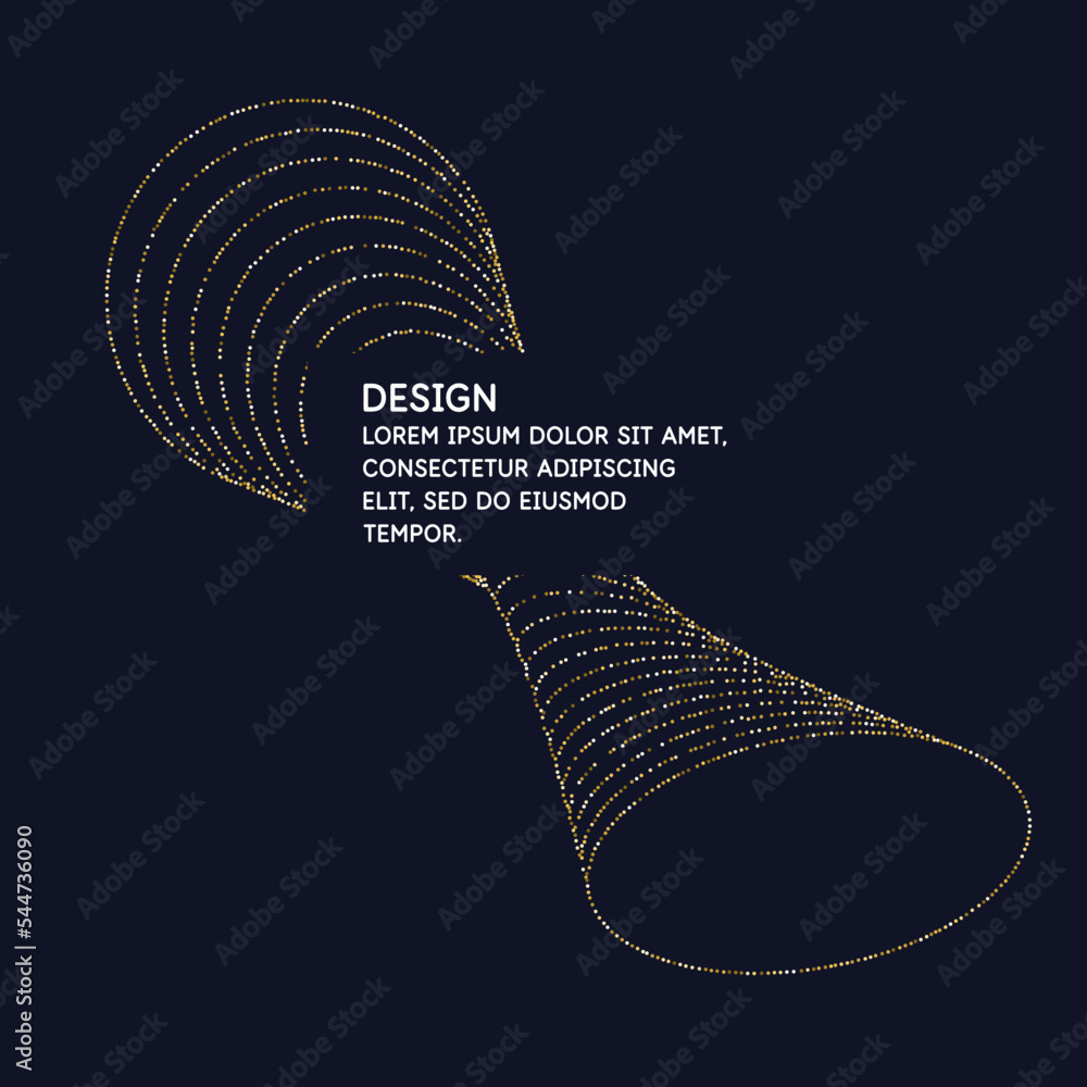 Aufkleber vector abstract background with dynamic waves, line and particles.