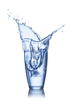 water splash in glasses isolated