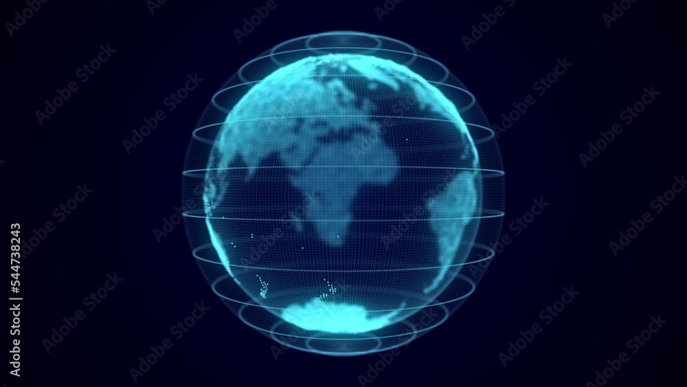 Aufkleber Global network concept. World map point. Global network planet Earth. 3D rendering.	