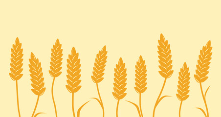 Vector background with wheat ear. Vector illustration of wheat ear.