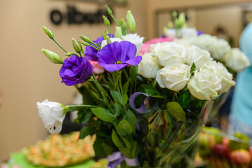 Wedding bouquet made of white roses