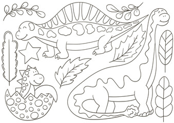 Coloring Illustration in hand drawn style. Children's drawings for your design